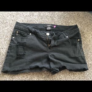 Torrid Distressed Black Jean Shorts Sz 12